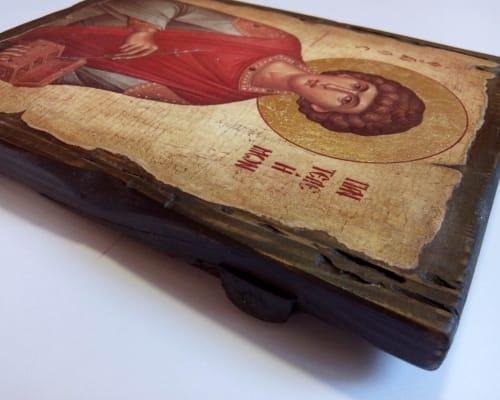 Икона Святого Пантелеймона ручной работы