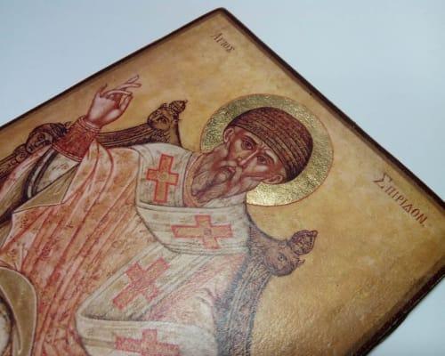 Икона Спиридона Тримифунтского ручной работы