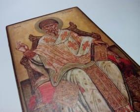 Икона Спиридона Тримифунтского ручной работы